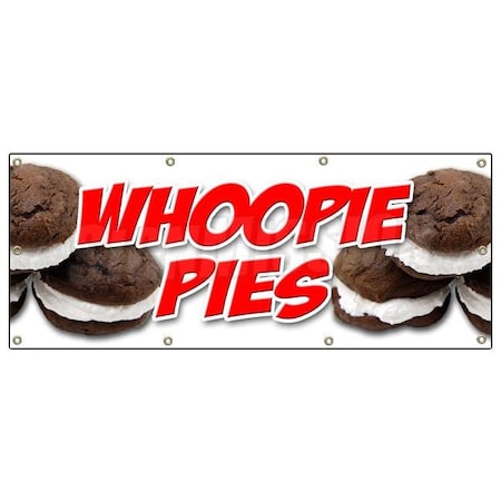 Signmission WHOOPIE PIES BANNER SIGN cake pie gob black and white bakery signs B-96 Whoopie Pies